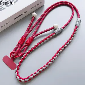 High-End Creative Two-In-One Mobile Phone Lanyard, Adjustable Diagonal Pearl Long Lanyard, Multi-Functional Anti-Loss Lanyard
