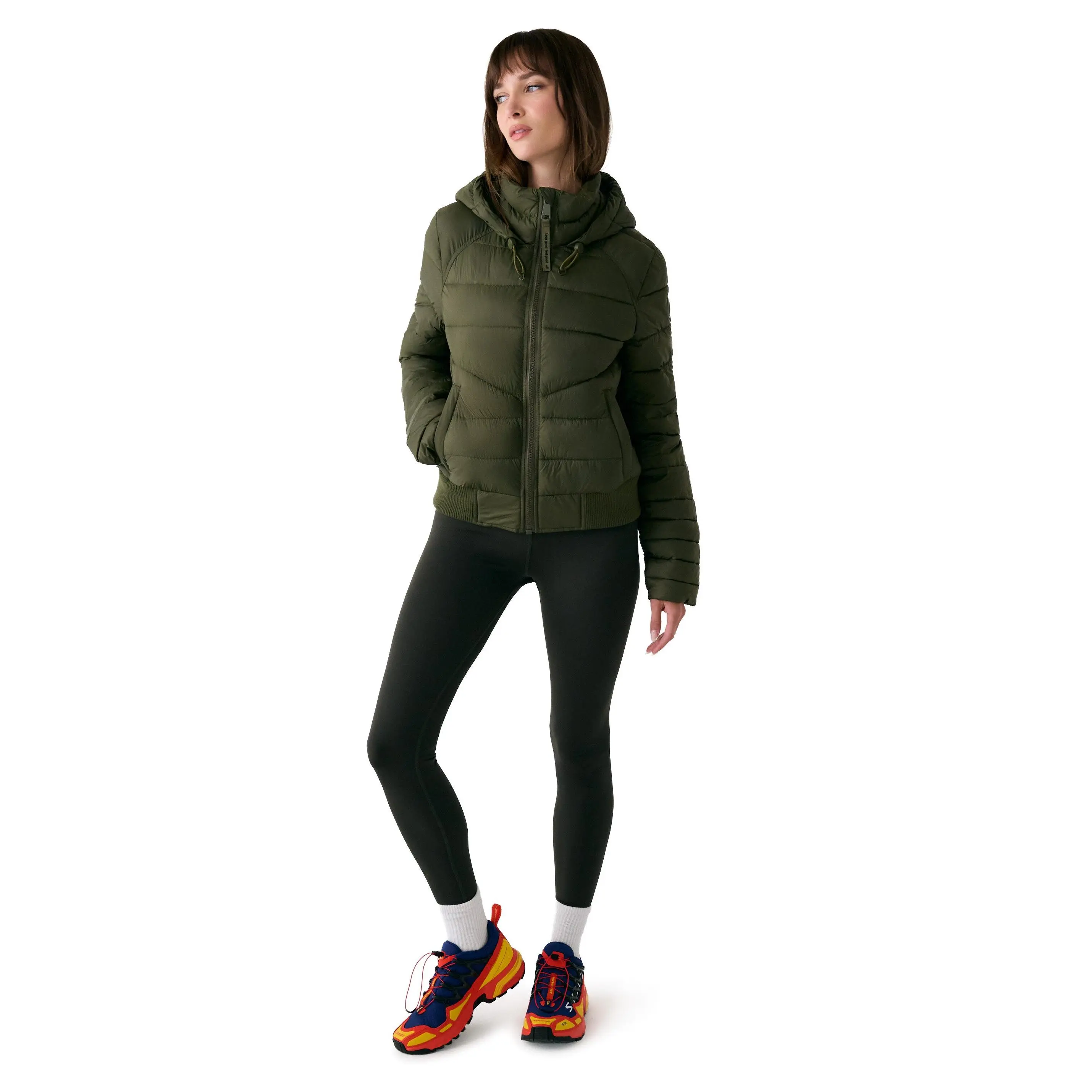 Lole Eli Synth Down Bomber Jacket