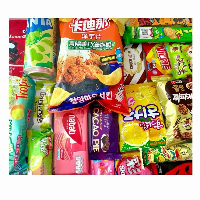 Multi sizes Asian Snack Box - Sweet & Savory Variety - Ramen, Candies, Drinks Random Surprise Set