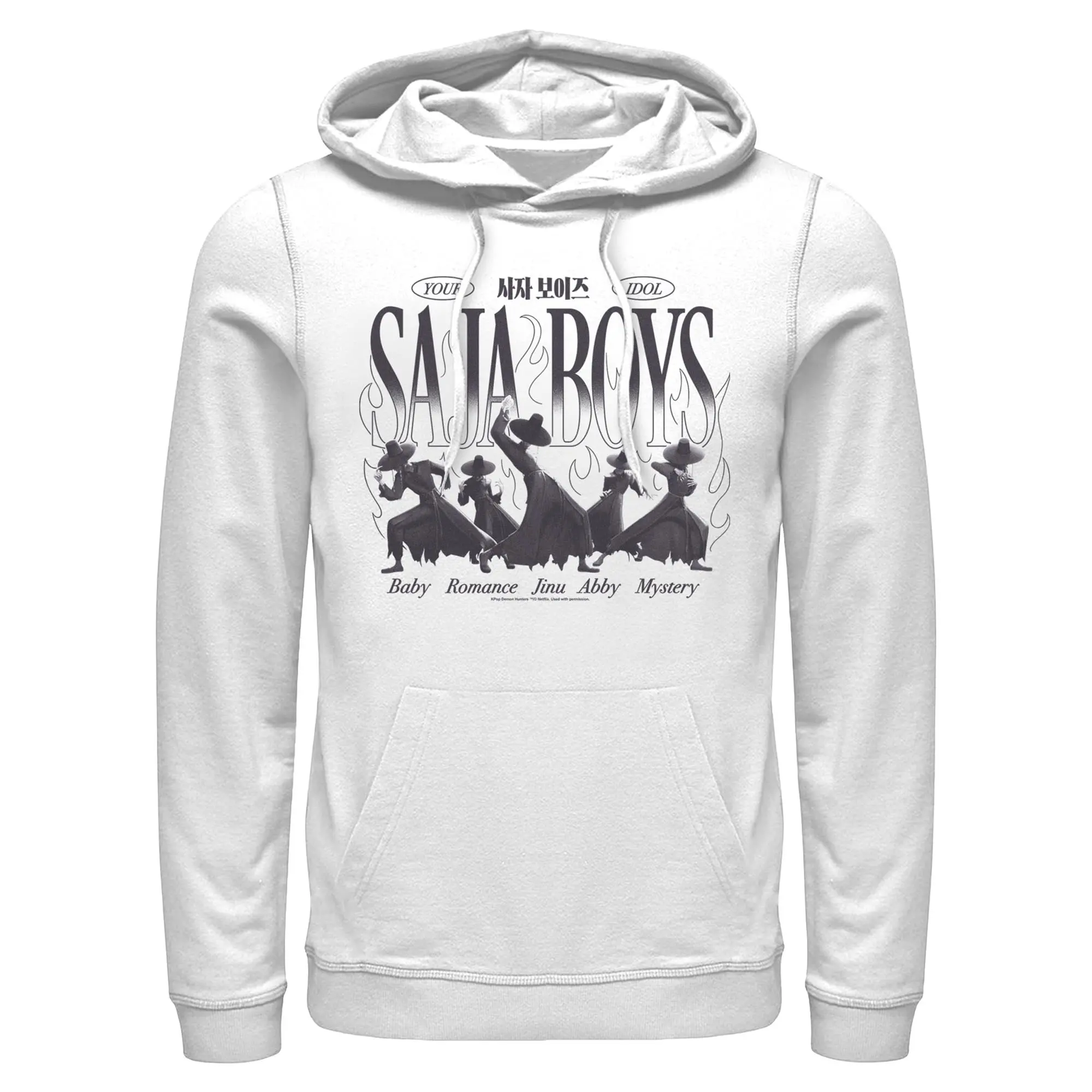 Men's KPop Demon Hunters Your Saja Boys Idols Graphic Pullover Hoodie - Cotton Fabric, Digital Print, Lightweight Long-Sleeve Casual Menswear Pull-On Top