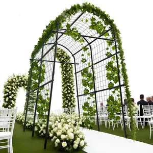 Garden Arch Trellis, 7.5FT Extra Tall Polyethylene-Coated Stainless Steel Garden Trellis for Climbing Plants, Vegetables, Flowers, Outdoor Pergola Arbor Wedding Party Decoration, Cucumber Trellis, Gar-7 horizontal pipes