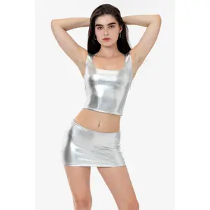 RLA385 - Lamé Micro Mini Skirt