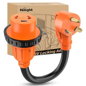 Nilight RV Locking Adapter Cord 30 Amp to 30 Amp Pure Copper Heavy Duty 10 Gauge Wire ETL Listed TT-30P to L5-30R 30M/30F Weatherproof Cord for RV Camper Caravan Van Trailer
