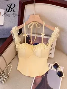 Women’s Lace Ruffle Crop Top