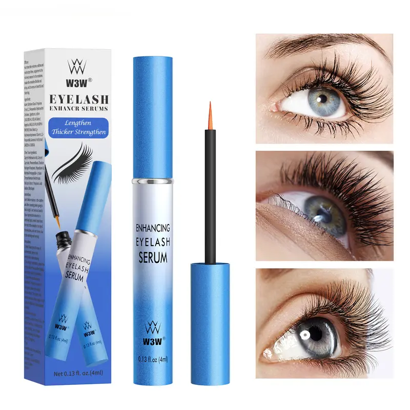 niceface W3W Eyelash Growth Serum Liquid - 4ml Eyelash Enhancer with Naturally Derived Plant Extracts, 2-Hexanediol, Caprylhydroxamic Acid, Glyceryl Caprylate, Nourishing Non-Irritating Formula for Longer, Thicker Lash Look, Water, Ligustrum Lucidum Extra
