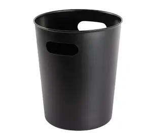 2.64 Gallon Plastic Wastebasket – Black Trash Bin for Bathroom or Office