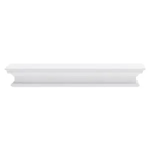 360 stand 32 in. Classic White Glossy Wood Floating Wall Shelf, Home Decor, Kitchen Wall Storage Shelves