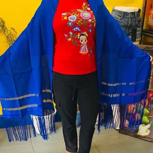 Rebozo Mexicano Tradition, shawl blue