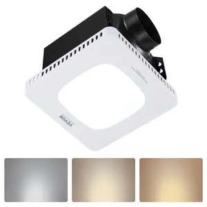 【Summervibes】VEVOR Bathroom Exhaust Fan with LED Light, 130 CFM Bathroom Vent Three Gear Color Temp, 1.5 Sones Low-Noise, Premium AC Motor Ceiling Fan for Laundry Room, Storage Room, Home Ventilation, White