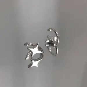 s925 sterling silver Star Ear Cuffs，，Minimalist Simple Unique Earrings for galentine‘s party valentine’s day gift，fashion zirconia earrings，anniversary holiday jewelry，gift for women