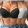 1/3PCS Women's Elegance Floral Lace Underwire Push-Up Bra, Adjustable Straps, Side Lift, Breathable Soft Fabric, Everyday Vacation Outfits, Halloween Christmas Occasions, Romance lingerie for Women, FallDealsForYou