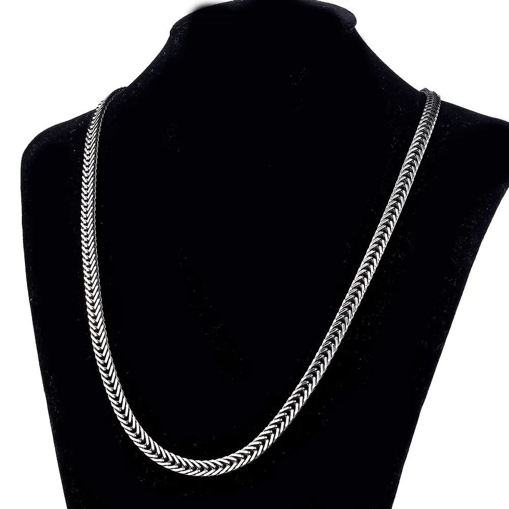 Vintage Textured Foxtail Link Chain Necklace | Antique Silver & Gold Finishes | Multiple Lengths | Unisex Retro Fashion Jewelry for Daily Wear & Street Style Layering