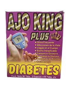 Ajo King Plus Edible Blended Vitamin Tablet, 10-in-1 Healthy Ingredient Diabetes Support Dietary Healthcare Supplement