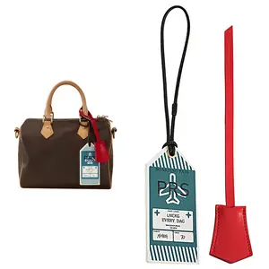 Genuine Leather Bag Charm – Decorative Hanging Tag & Boarding Pass Keychain for Speedy 25/30/35, Luggage Tag, Suitcase Tag