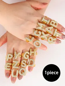 Fashion Letter Design Cuff Ring, Fashion Jewelry for Party, Daily Clothing Decor, Trendy All-match & Exquisite Jewelry for Birthday Gift, Fashion Rings