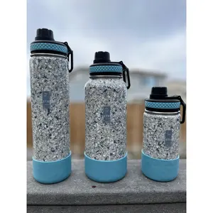 Tidal Wave Light Blue Insulated Water Bottle