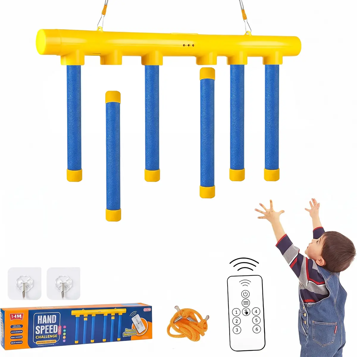 Reaction Speed Training Toy, Hand Eye Coordination Game with 3 Adjustable Speeds, Interactive Catch Stick Plaything