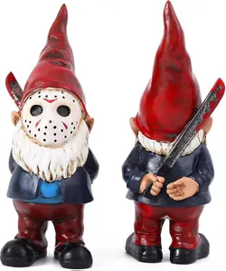 Horror Gnomes Garden Decor – Christmas Table Decorations, Halloween Boo Basket Gift, Stocking Stuffers for Men & Women