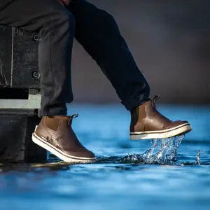 NINGO Men's Deck Boots Saltwater Fishing Booties High Quality Ankle Rain Boots High Traction Boy Walking Shoes