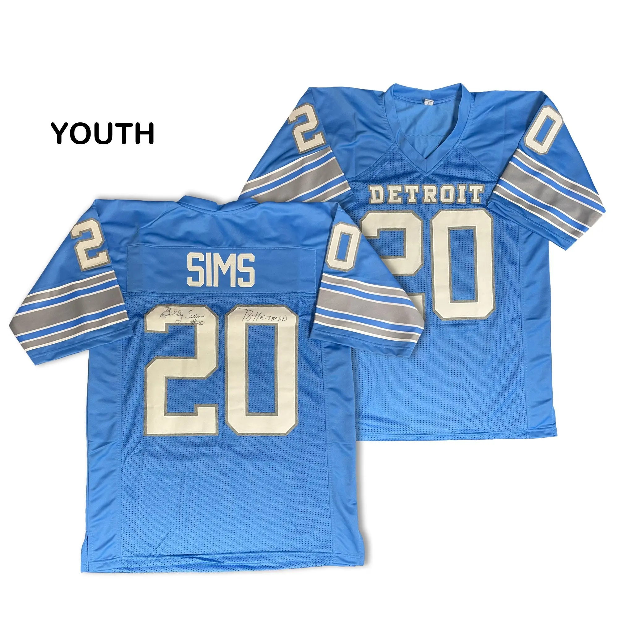 YOUTH DETROIT BILLY SIMS SIGNED JERSEY