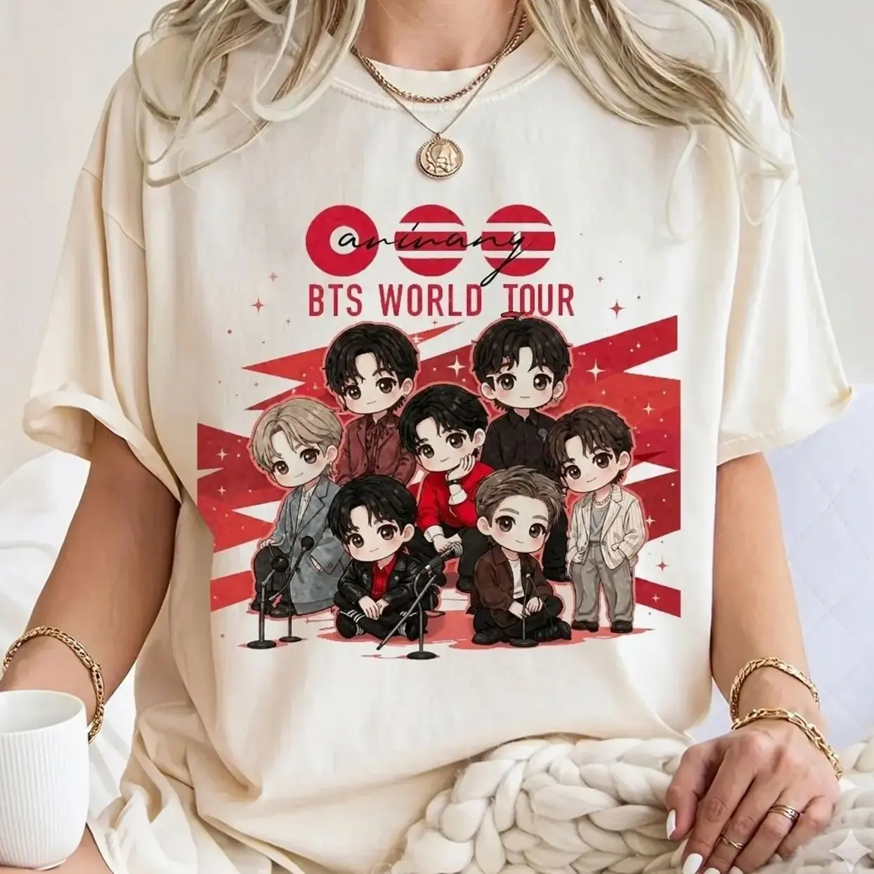 Tour 2026 Shirt, Kpop Chibi Member Shirt, Bangtan Comeback Merch, OTP 7
