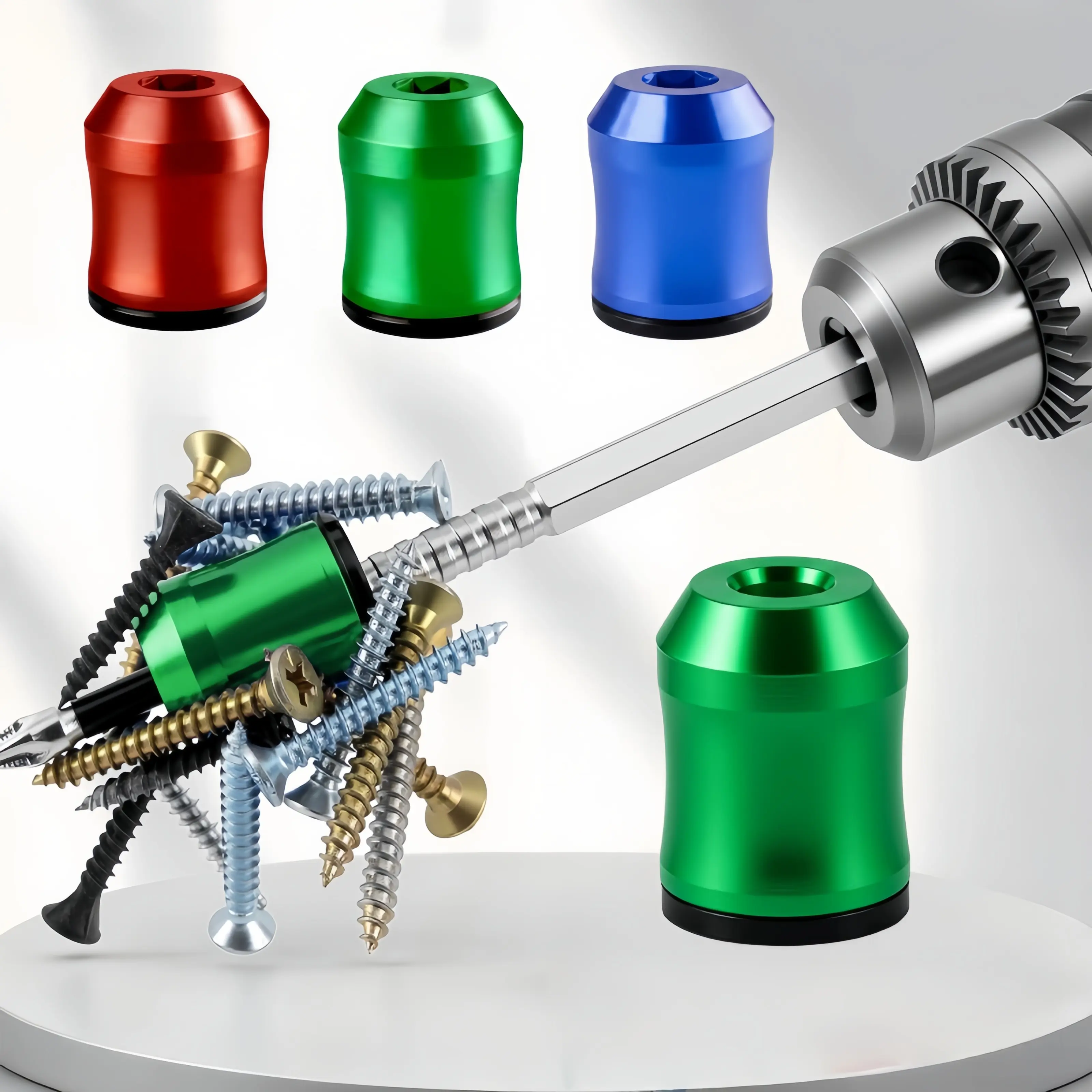 Strong Magnetic Screw Ring: 1/4 Inch/ 6.35 mm Universal Magnetic Screw Holder - Removable Magnetic Screwdriver Drill Bit Holder for Hex Screwdriver and Power Bits