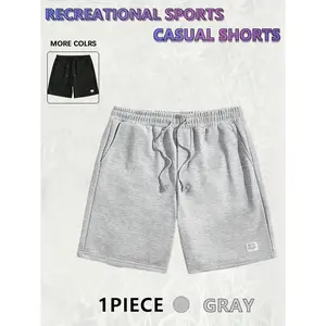 Men's Solid Color Drawstring Waist Shorts, Regular Fit Casual Comfy Breathable Shorts for Daily Wear, Elastic Waist Shorts, Men's Bottoms for All Seasons, Casual Shorts Set