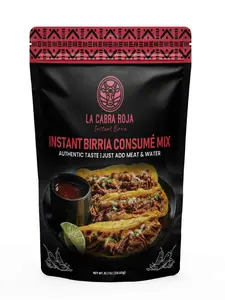 Easy Spicy Birria Bomb Consumé Seasoning Packet by La Cabra Roja - Birria Made Easy! - Authentic Spice Flavor