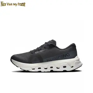 Premium Black Performance Running Trainers, Stretchable Breathable Mesh Construction, Sculpted Cushioning System, Bold Two-Tone Contrast, Non-Slip Grippy Outsole, Versatile Footwear for Gym Workouts & Street Style