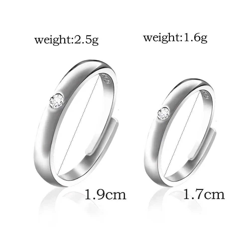 Jujutsu Kaisen Yuta Okkotsu Matching Couple Rings Adjustable Open Silver Ring with Tiny Zircon Anime Cosplay Jewelry Minimalist Promise Ring Gift for Anime Fans Men Women