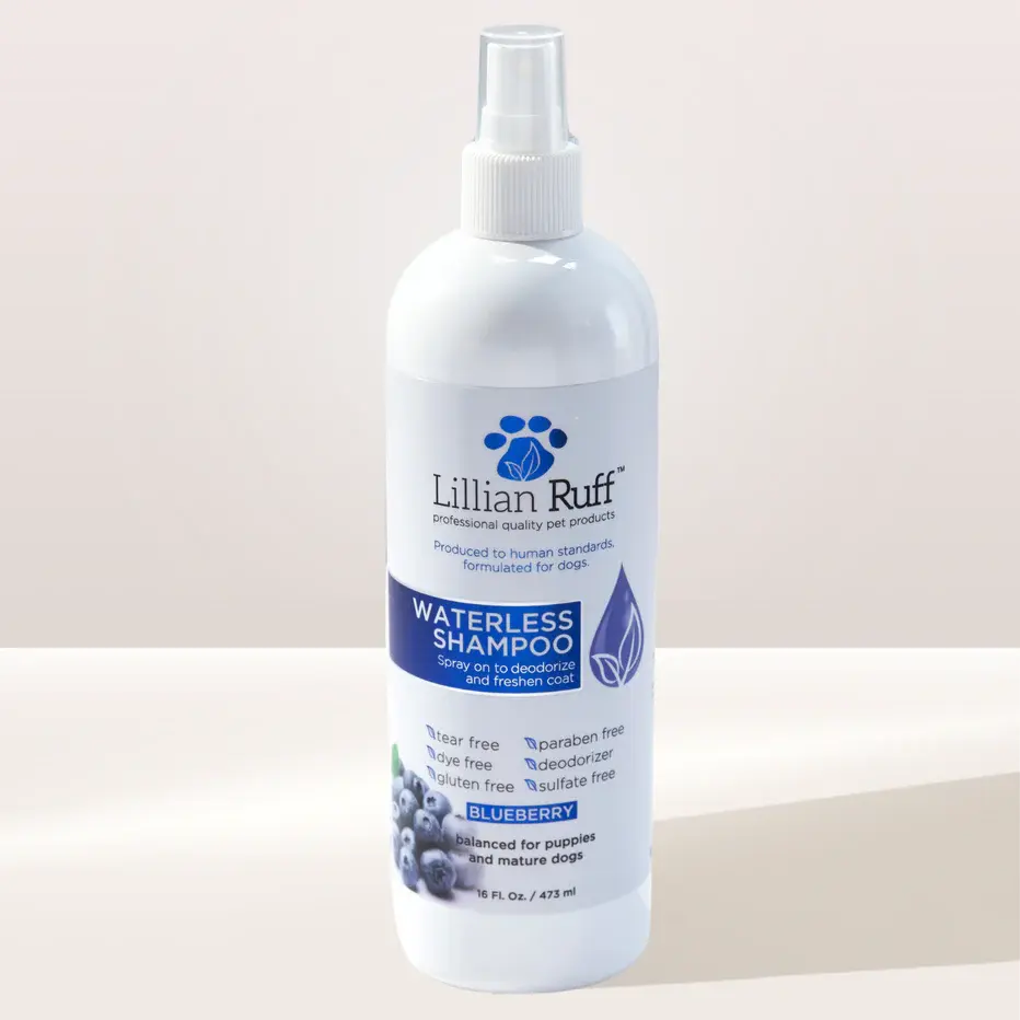 Lillian Ruff Waterless Shampoo for Pets – No-Rinse, Blueberry Scented