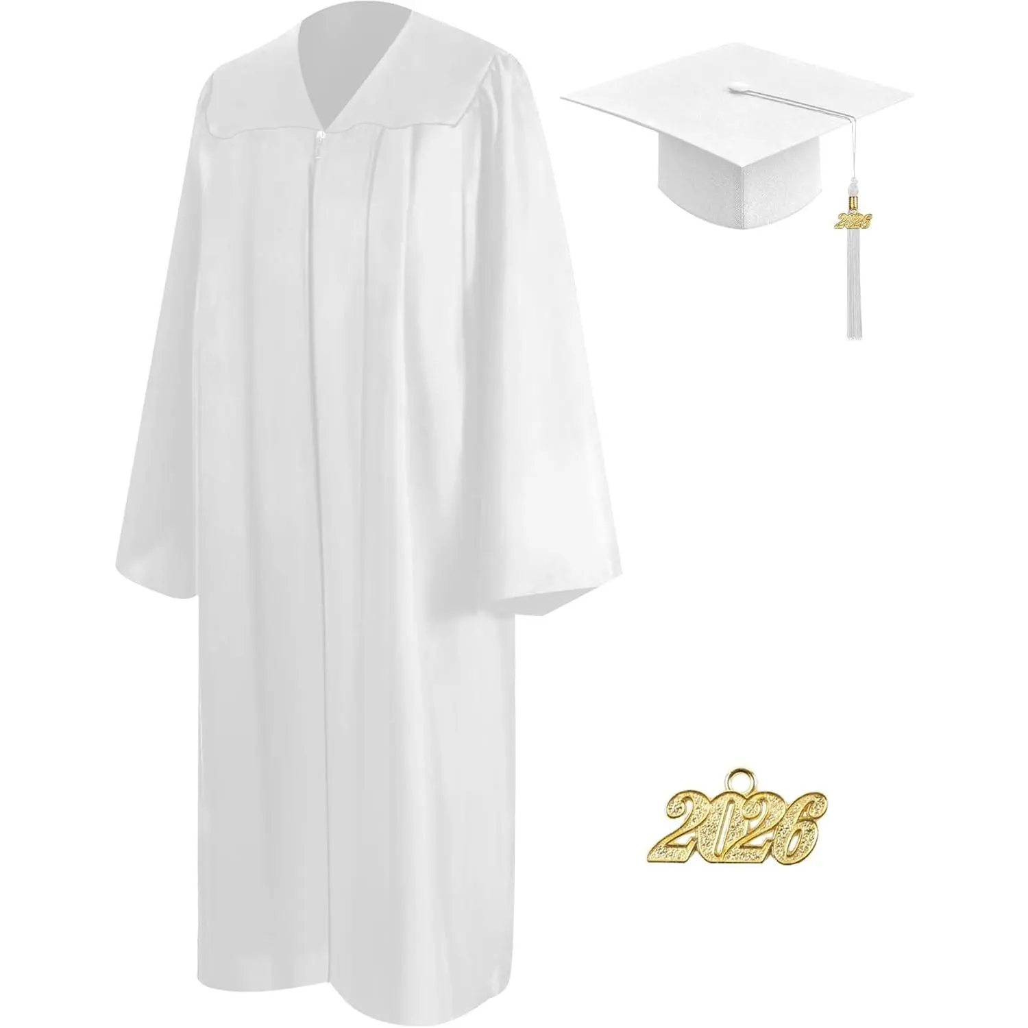 Matte Graduation Cap and Gown 2026 Set with Tassel Graduation for High School College Bachelor Matte Graduation Cap and Gown 2026 Set with Tassel Graduation for High School College Bachelor