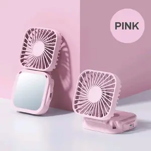 ABS Plastic, Rechargeable Fan, outdoor hanging fan hands free, nake up mirror.