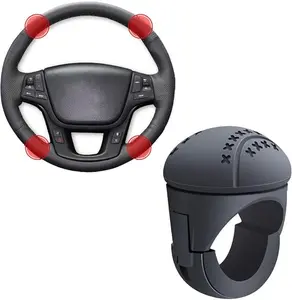 Silicone Steering Wheel Knob, Power Handle Wheel Booster, Anti-Slip Replacement Steering Wheel Knob for Cars, Tractors, Trucks, Boats, Mowers, Forklifts, Black Light Blue Skull Gas Cap Decal gps para auto Three-Camera WiFi Dash with GPS