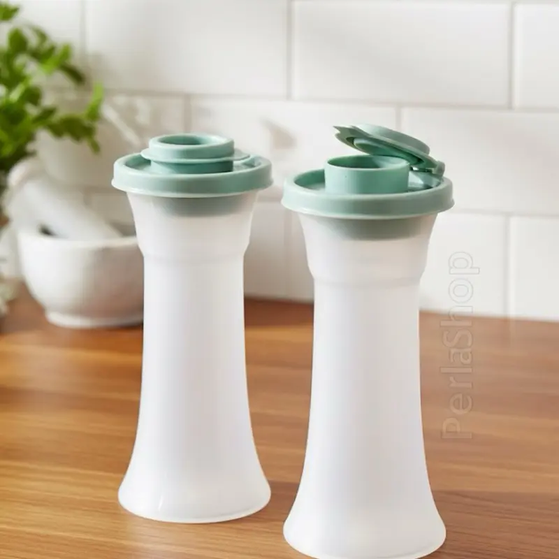 6oz Sage Green Classic Lidded Glass Salt and Pepper Set of 2, Kitchen Seasoning Utensils, Kitchen Gadgets, Seasoning Containers, Spice Containers