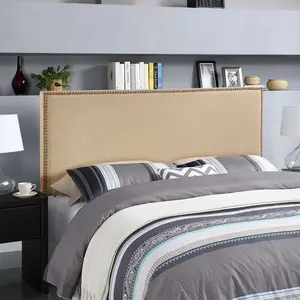 Modway Region Nailhead Queen Upholstered Headboard in Cafe