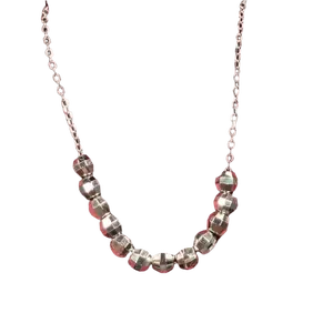 Modern Minimalism: Faceted Silver Bead Necklace