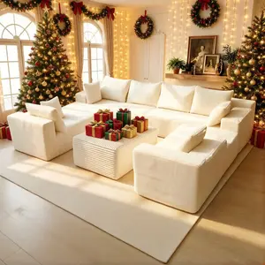 【Mother's Day Gift】UTUHMWM 138'' Oversized U Shaped Sectional Couches with ottoman, 8 Seater Modular Boneless Cloud Sofa with Chaise Lounges, 4-in-1 Flexible Combination Deep Seat Corner Large Couch,No Assembly for Living Room