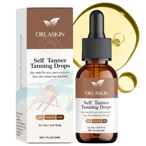 【ORLASKIN】Self Tanner Tanning Drops - CoconutInfused Sunless Tanner, Instant Natural Bronzing Foam, Streak-Free Quick Tan Body Tanner, non-greasy Radiant; Moisturizing Bronze Body Care; Face & Body; Gradual Tanning; No Sun Required; Lightweight Texture