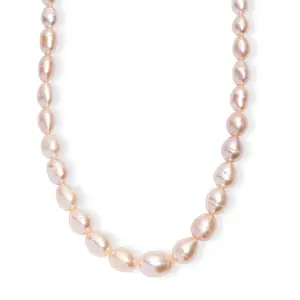 Peach Freshwater Pearl Drop Shape Necklace in 18K Vermeil Yellow Gold Over Sterling Silver 18 Inches Christmas Gifts