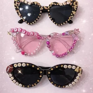 Custom Rhinestone Sunglasses | Glam Statement Sunnies | Personalized Beaded Glasses | Game Day, Bachelorette, Gifts