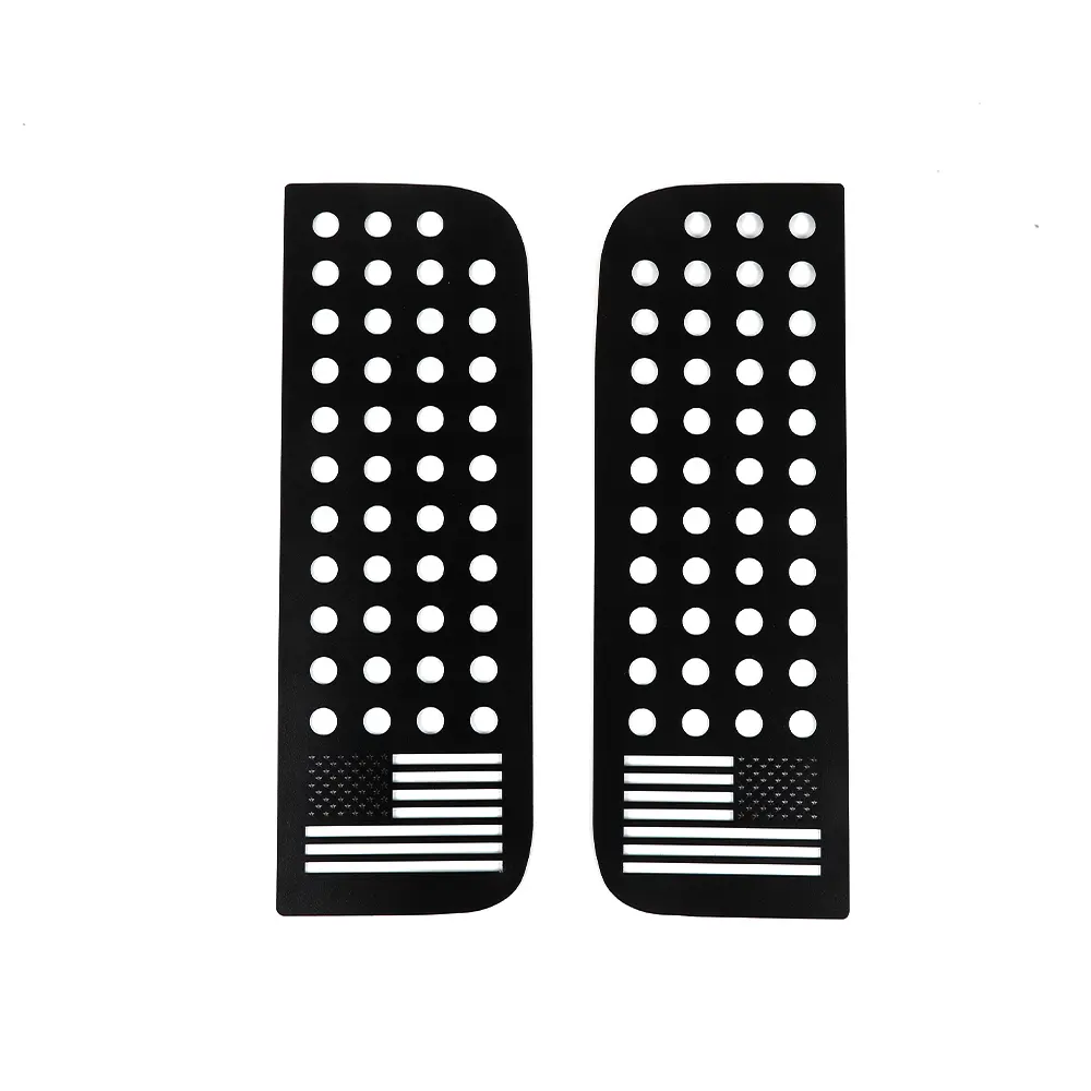 Aluminum Alloy Rear Door Window Decals Chrome Trim for 2018+ Jeep Wrangler JLU & Gladiator JT 4-Door JL/JT, American Flag Design, UV-Resistant Polyurethane Coating, Double Sided Tape Easy DIY Install, Self-Adhesive, Long Lasting Car Exterior Accessory