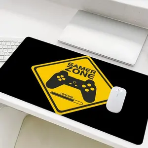 Game Zone Controller Player Sign Pattern Mouse Pad, Rectangle Gaming Mouse Pad, Office Desk Keyboard Mouse Mat for Home Office Game Room Desk