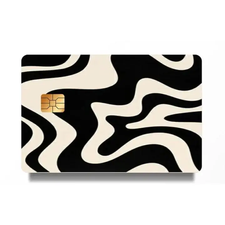 Black Cream Abstract Card Skin Sticker, Wavy Minimal Debit Credit Card Cover Decal, Modern Aesthetic Bank Card Wrap, Trendy Wallet Accessory, Gift for Men Women