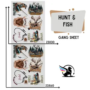 Hunt & Fish | Premade DTF Transfer Gang Sheet For Graphic Tees