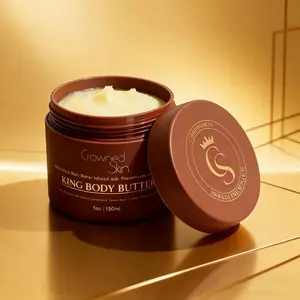 King 2pcs-Body Butter for Men - 5oz/150ml Daily Moisturizing Body Butter with Warm Sensual Scents (Sandalwood, Amber Musk) Infused with Pheromones, Premium Blend with Shea Butter & Jojoba Oil for Hydration