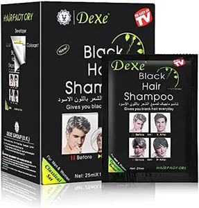 10PCS Dexe Black Hair Dye Shampoo for Gray Hair,Hair Color Shampoo for Men Women,Simple to Use,,Last 30 days,Natural Ingredients