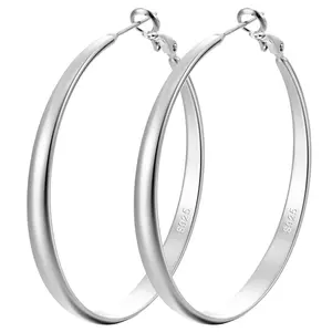 Women's Sterling Silver Hoop Earrings, Large Hypoallergenic Thin Extra Large Hoop