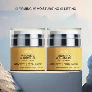 AOAZ 2 Boxes of Turmeric Collagen Tightening Cream, Containing 20% Hyaluronic Acid, Rich in Vitamin C, Enhance Skin Softness and Elasticity, Moisturizing Cream for Men and Women, 50G Per Box
