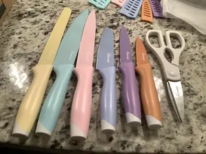 13 PCS Kitchen Knives Set with Nonstick Ceramic Anti-Rust Coating, Stainless Steel Chef Knife Sets with 6 Guards, Dishwasher Safe, House Warming Gifts